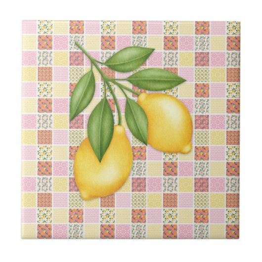 Patchwork-Zitrone Fliese (Vorderseite)