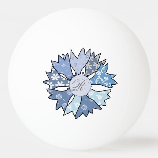 Patchworkblume, personalisiert tischtennisball (Vorderseite)