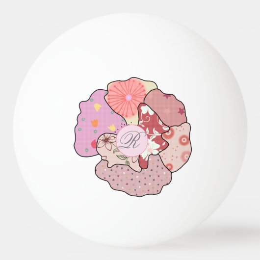 Patchworkblume, personalisiert   tischtennisball (Vorderseite)