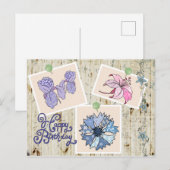 Patchworkblumen Postkarte (Vorne/Hinten)