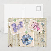 Patchworkblumen Postkarte (Vorne/Hinten)