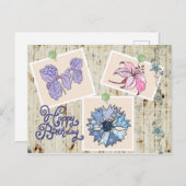 Patchworkblüten Postkarte (Vorne/Hinten)