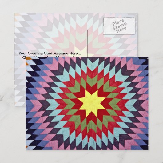 Patchworkdecke Postkarte (Vorne/Hinten)