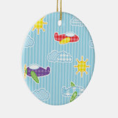 Patchworkflugzeuge Keramikornament (Rechts)