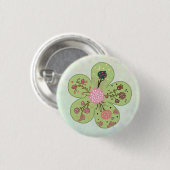 Patchworkfrühlingsblume Button (Vorne & Hinten)