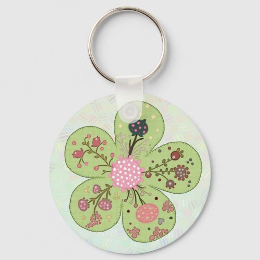 Patchworkfrühlingsblume Schlüsselanhänger (Vorderseite)