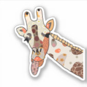 Patchworkgiraffe Aufkleber (Vorderseite)
