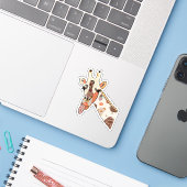 Patchworkgiraffe Aufkleber (Laptop mit iPhone)