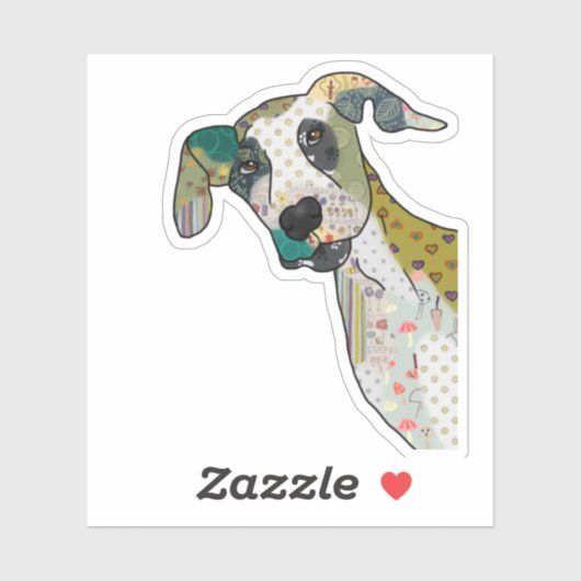 Patchworkhund Aufkleber (Blatt)