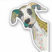 Patchworkhund Aufkleber (Vorderseite)