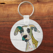 Patchworkhund Schlüsselanhänger (Vorderseite)