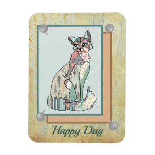 Patchworkkatze Magnet