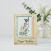 Patchworkkatze  postkarte (Stehend Vorderseite)