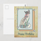 Patchworkkatze  postkarte (Vorne/Hinten)