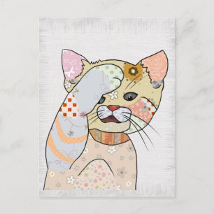 Patchworkkatze Postkarte