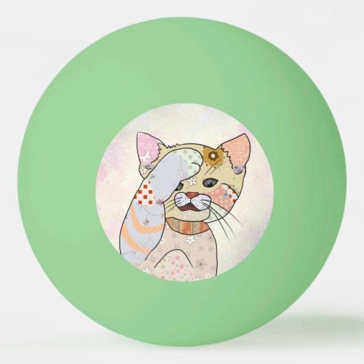 Patchworkkatze Tischtennisball (Vorderseite)