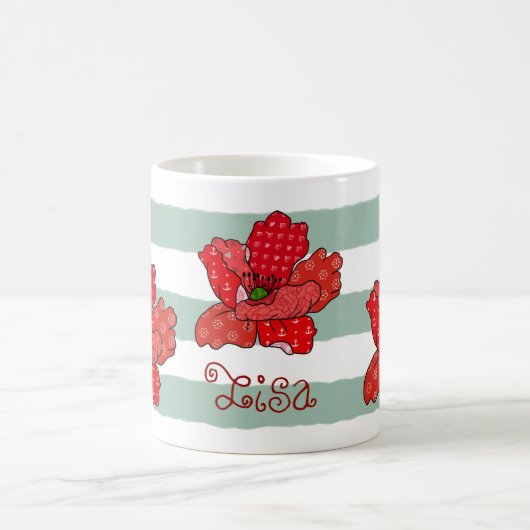 Patchworkmohn Kaffeetasse, personalisiert Kaffeetasse (Mittel)