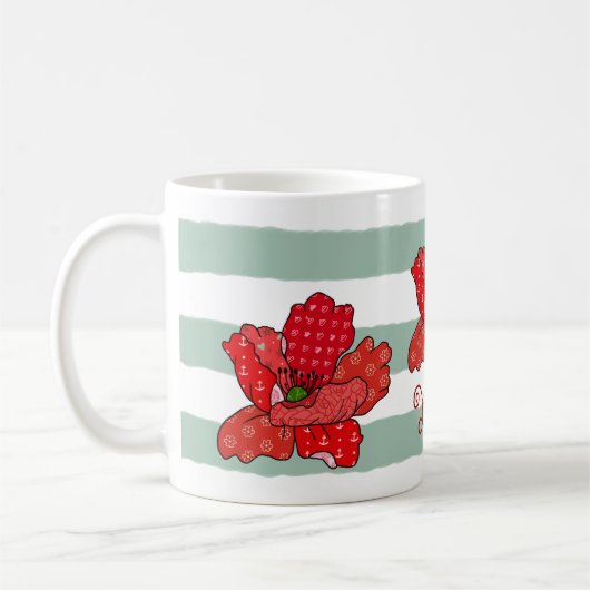 Patchworkmohn Kaffeetasse, personalisiert Kaffeetasse (Links)