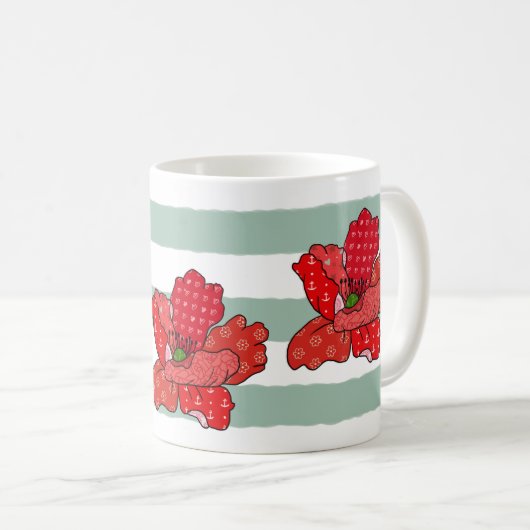 Patchworkmohn Konfetti Kaffeetasse (VorderseiteRechts)