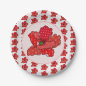 Patchworkmohn Pappteller (Vorderseite)