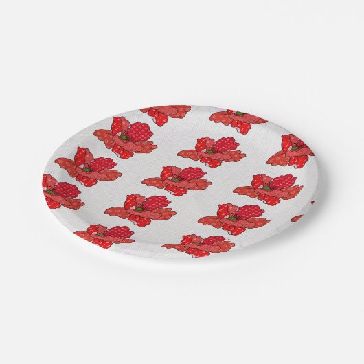 Patchworkmohn Pappteller (Schrägansicht)