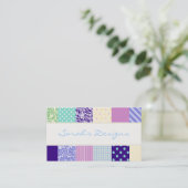 Patchworkmuster quadriert - Lila, Gelbes u. Blau Visitenkarte (Stehend Vorderseite)