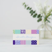 Patchworkmuster quadriert - Lila, Gelbes u. Blau Visitenkarte (Stehend Vorderseite)