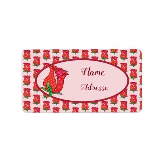 Patchworkrose adressaufkleber (Vorne)