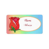 Patchworkrose Adressaufkleber (Vorne)