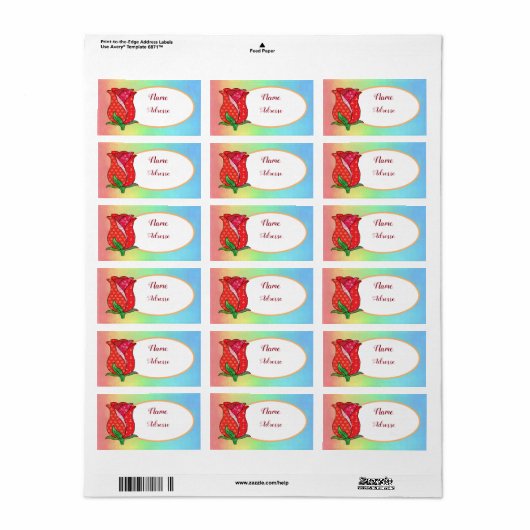 Patchworkrose Adressaufkleber (Vorne)