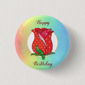 Patchworkrose Button (Vorderseite)