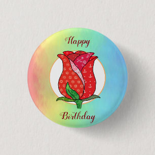 Patchworkrose Button