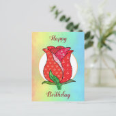 Patchworkrose  postkarte (Stehend Vorderseite)