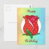 Patchworkrose  postkarte (Vorne/Hinten)