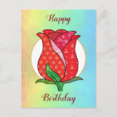 Patchworkrose  postkarte (Vorderseite)