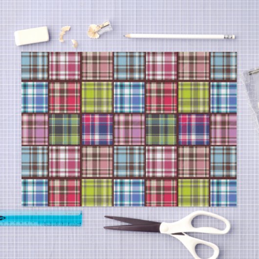 Patchworktartan-karierte | schottische Gewebe-Art Seidenpapier (Handwerk)