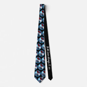 PATCHWORT BLUME CIRCLES PATTERN MONOGRAM INITIALEN KRAWATTE