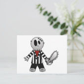 PATCHY CHAINSAW HALLOWEEN SKELETON POSTKARTE (Stehend Vorderseite)