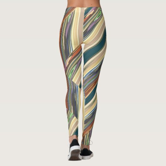 Patchy Stripes Green Leggings (Rückseite)