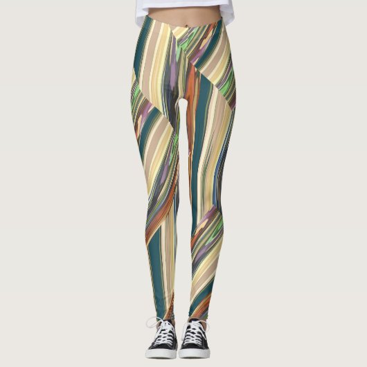 Patchy Stripes Green Leggings (Vorderseite)