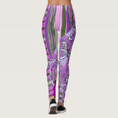 Patchy Stripes Pink Green Leggings (Rückseite)