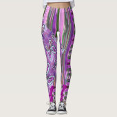Patchy Stripes Pink Green Leggings (Vorderseite)