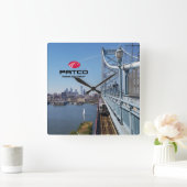 PATCO Philadelphia Skyline Wall Clock - Square Quadratische Wanduhr (Zuhause)