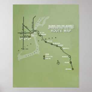 PATCO Route Karte Replik Poster