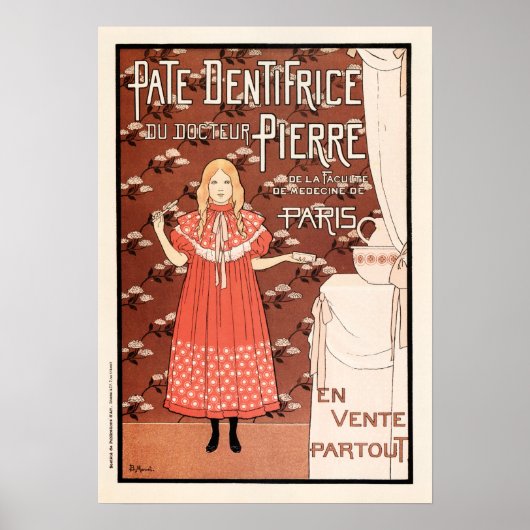PATE DENTIFRICE French Paris Toothpaste Zahnbürste Poster (Vorne)