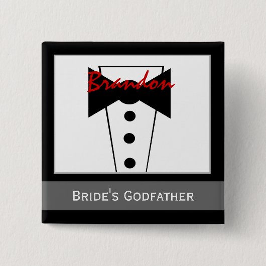 Pate der Braut - kundenspezifisches Tux Wedding Button (Vorderseite)