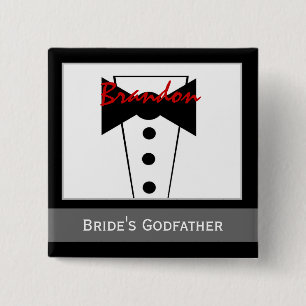 Pate der Braut - kundenspezifisches Tux Wedding Button