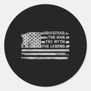 Pate Der Mann Mythos Legende Vatertag Amerikanisch Runder Aufkleber