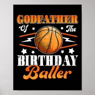 Pate des Geburtstags Baller Basketball-Vaters Poster