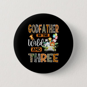 Pate des Wilden & Three 3rd Geburtstagsjunge Button